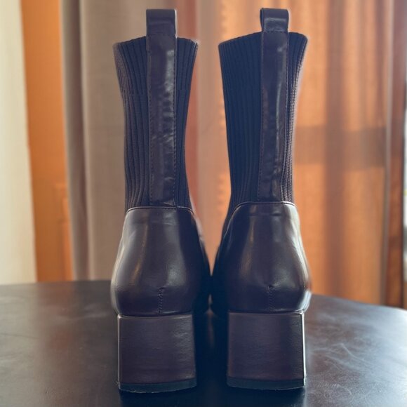 Knit Buckled Block-Heel Booties - Picture 5 of 8